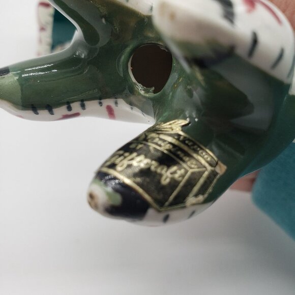 Napco 1970s Patchwork Green White Red Dog Salt and Pepper Shakers - Picture 4 of 10